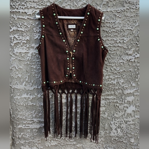 Tasha Polizzi Tops - TASHA POLIZZI COLLECTION‎ RARE LEATHER FRINGED VEST